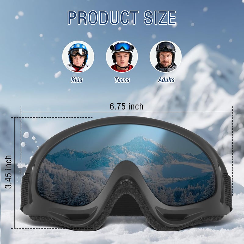 OXG Store Ski Snowboard Goggles for Men Women, UV Protection Ski Snow Goggles for Kids Youth Adult - Image 2